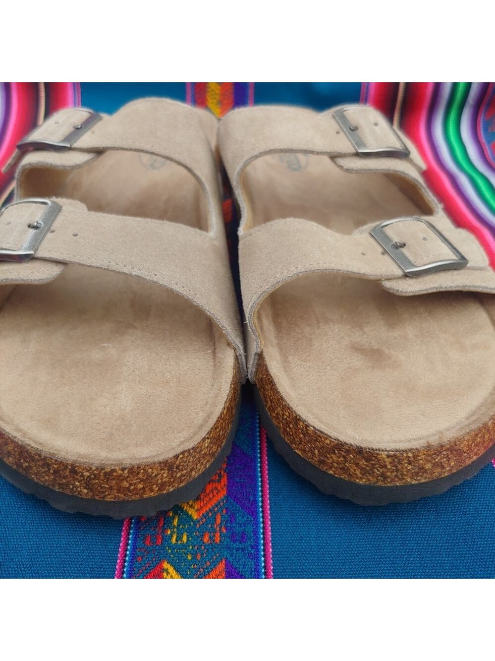 Woodstock Men's Vintage Brand NY Leather Cork Strap Sandals Tan size 11 NWOT - Picture 14 of 16